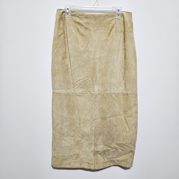 NWOT Valerie Womens 100% Leather Maxi Skirt Back Slit Western Cowgirl A-Line LP - Picture 2 of 16